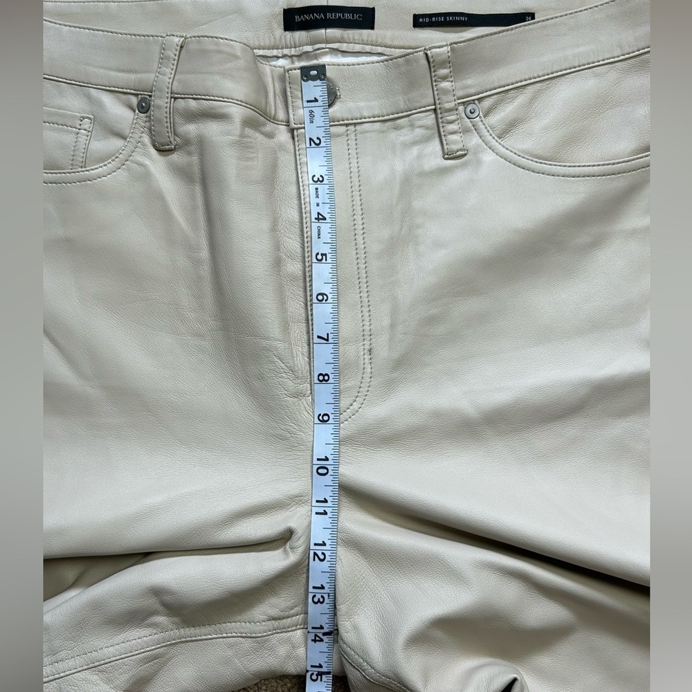 Banana Republic genuine leather mid rise skinny pants - Picture 8 of 10